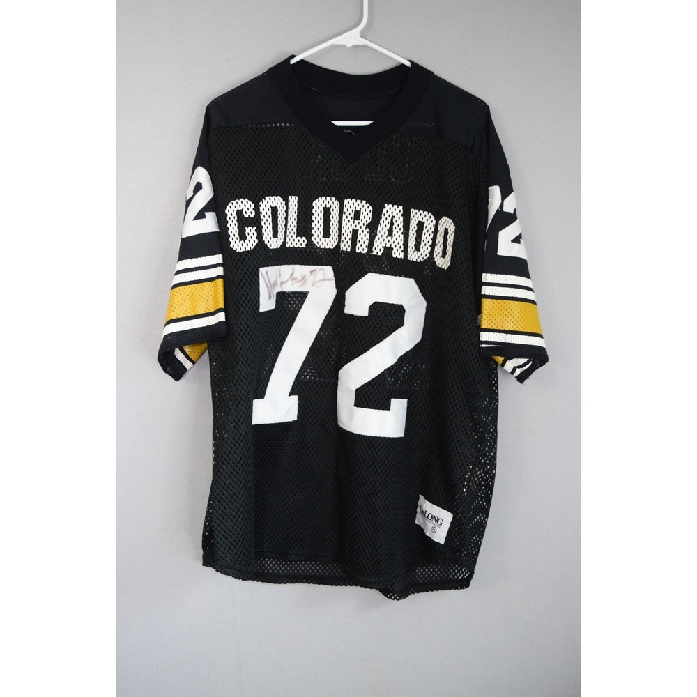 DeLong Colorado Football Jersey XXL Black Signed Cook 72 Vintage 90s Mens Mesh